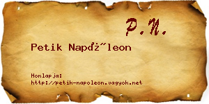 Petik Napóleon névjegykártya